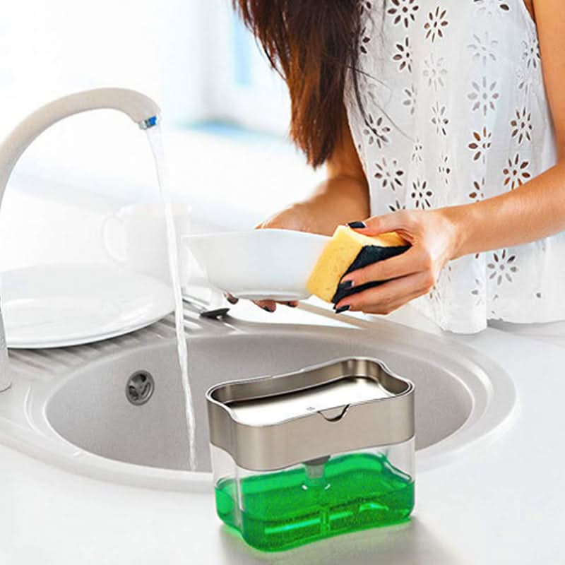 Dish Soap Dispenser with Sponge Holder