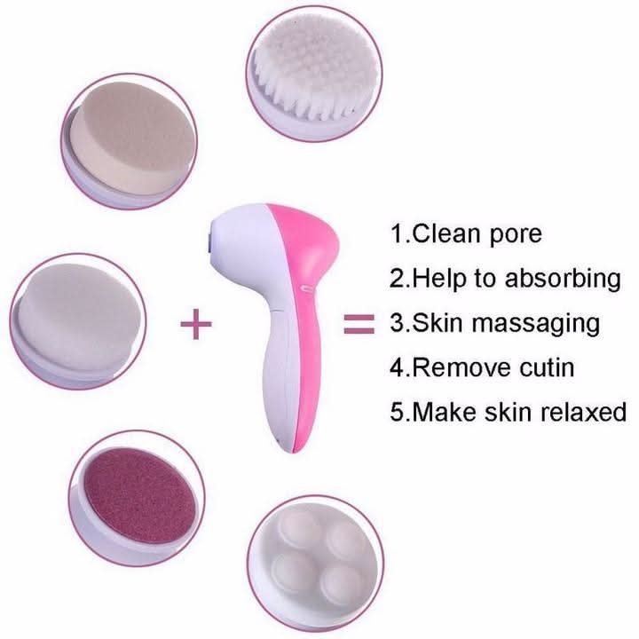 5-in-1 Electric Facial Cleansing Brush Set