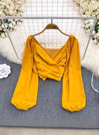 Elegant Retro Chiffon Bubble Blouse for Women 