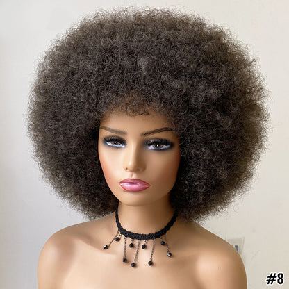 Curly Short Hair Wig with Bangs