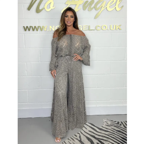 Lace Blouse & Pants Fashion Set