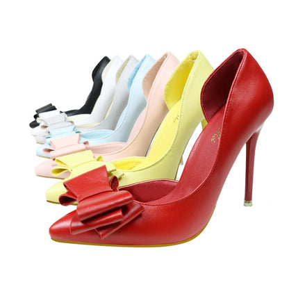 Spring 2020 Women's Bow High Heels with Pointed Toe