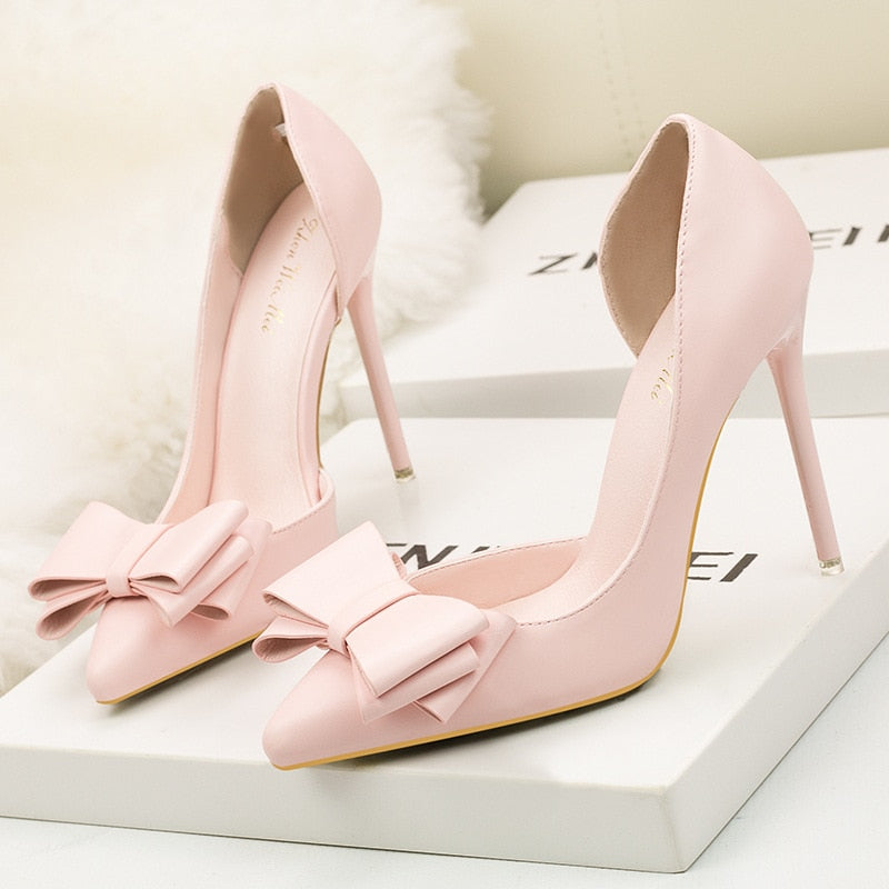 Spring 2020 Women's Bow High Heels with Pointed Toe