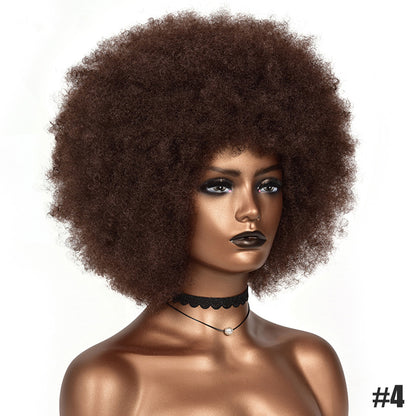 Curly Short Hair Wig with Bangs