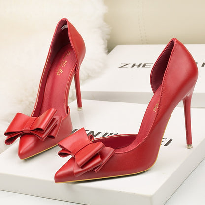 Spring 2020 Women's Bow High Heels with Pointed Toe