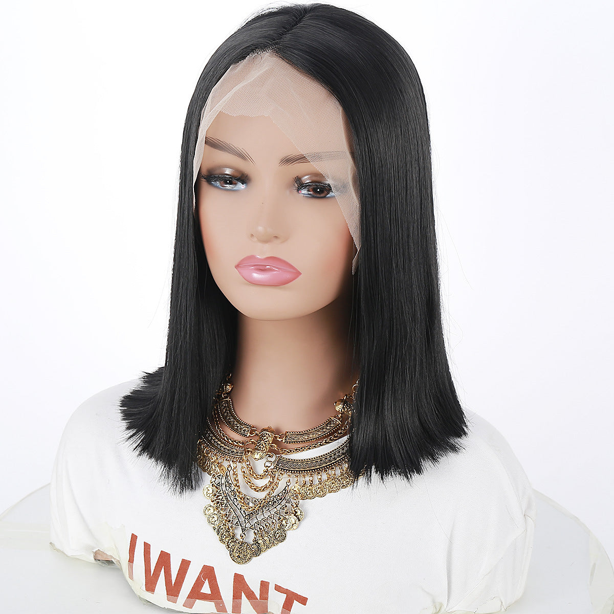 Women's Fashion Medium Parting Short Hair Wig